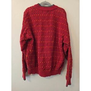 Vintage Eddie Bauer Red Knit Sweater L Grandpa Core Cottagecore 90s